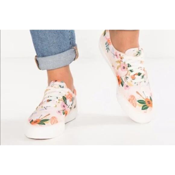 KEDS X RIFLE PAPER COMPANY Collab Women's Size 8M Tennis Shoes Sneakers EUC - Picture 1 of 4